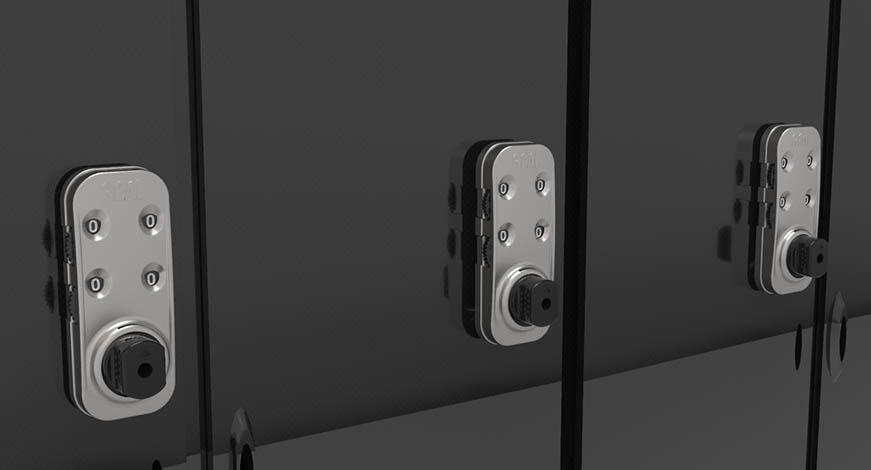 Real-world installation of RL-9046 on industrial locker/cabinet doors. Suitable for facilities that prioritize long-term reliability, reduced maintenance workload, and predictable total cost of ownership.