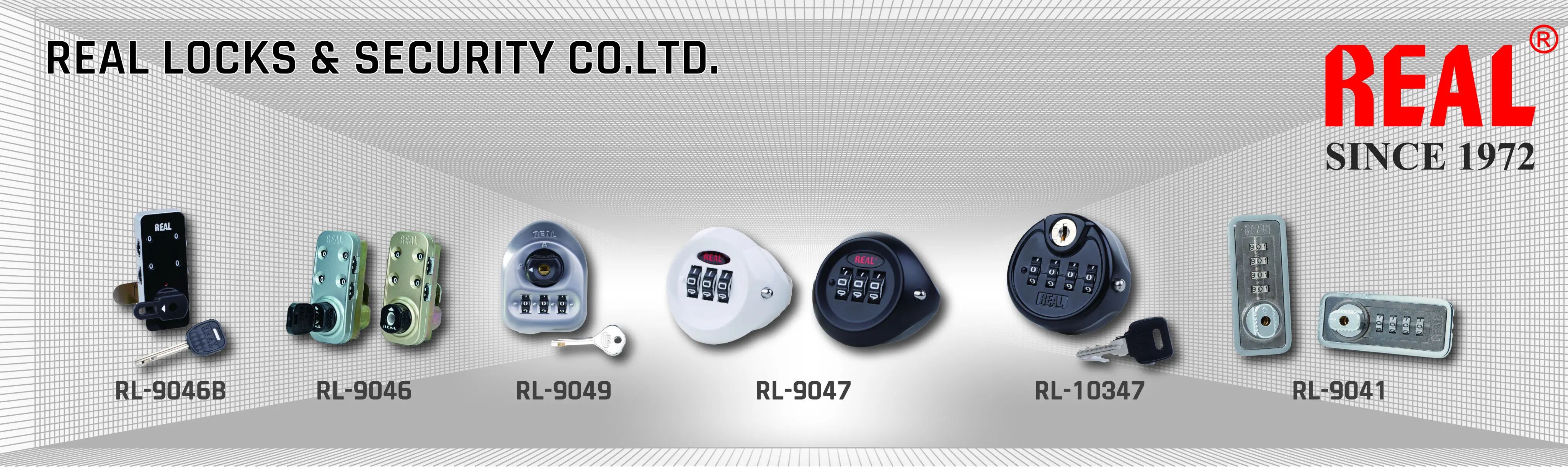 REAL’s core product line includes high-security mechanical combination locks and key-operated systems for lockers, cabinets, and industrial enclosures. Models RL-9046B, RL-9046, RL-9049, RL-9047, RL-10347, and RL-9041 are engineered for durability and versatility in commercial applications.