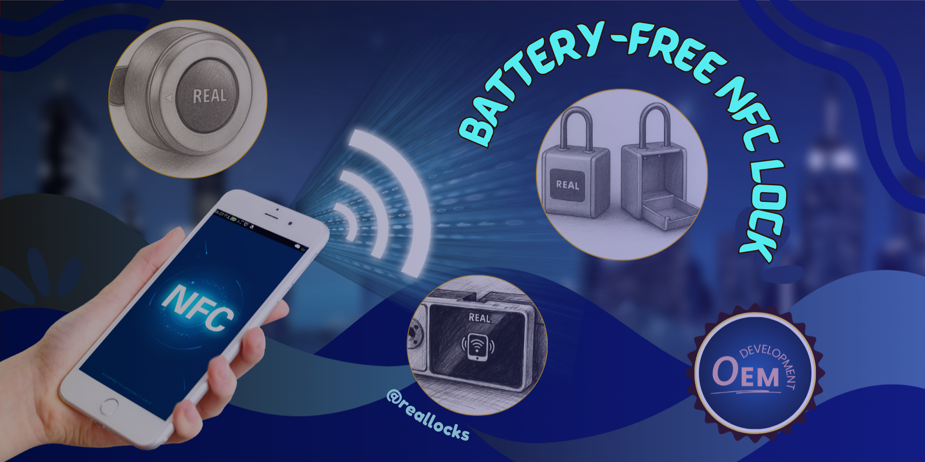 OEM customization for REAL Locks NFC Smart Locks – logo engraving, color options, and model adaptation