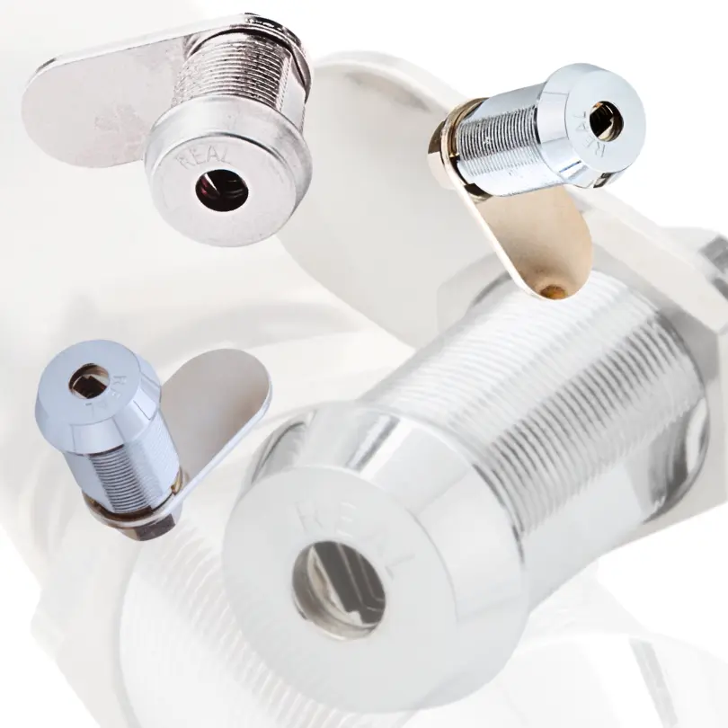 REAL cam locks designed for cabinets, mailboxes, drawers, and industrial enclosures, offering durable and secure locking performance.